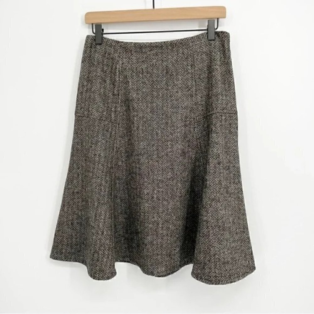 Sundance Black & Cream Wool A Line Skirt Size 8